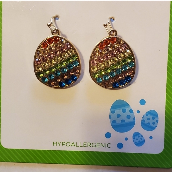 Colorful Rhinestone Earrings - Picture 2 of 2